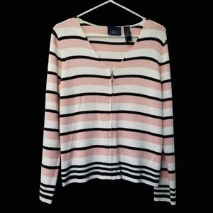 Liz Claiborne Crazy Horse Sweater Zip Cardigan M